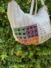 Load image into Gallery viewer, Vintage Huge Leather Studded Gem Handbag