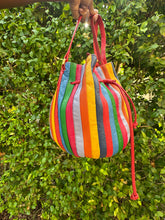 Load image into Gallery viewer, Vintage Rainbow Leather Bucket Bag