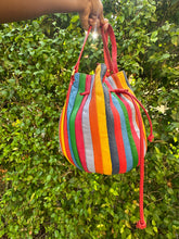 Load image into Gallery viewer, Vintage Rainbow Leather Bucket Bag