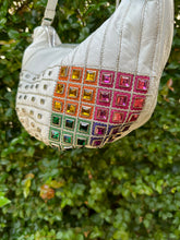 Load image into Gallery viewer, Vintage Huge Leather Studded Gem Handbag