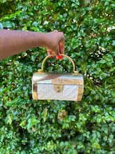 Load image into Gallery viewer, Vintage Wicker Gold Handbag