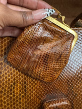 Load image into Gallery viewer, Vintage brown snakeskin purse