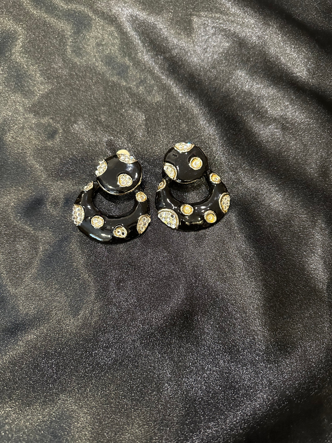 Polka Dot Rhinestone Earrings