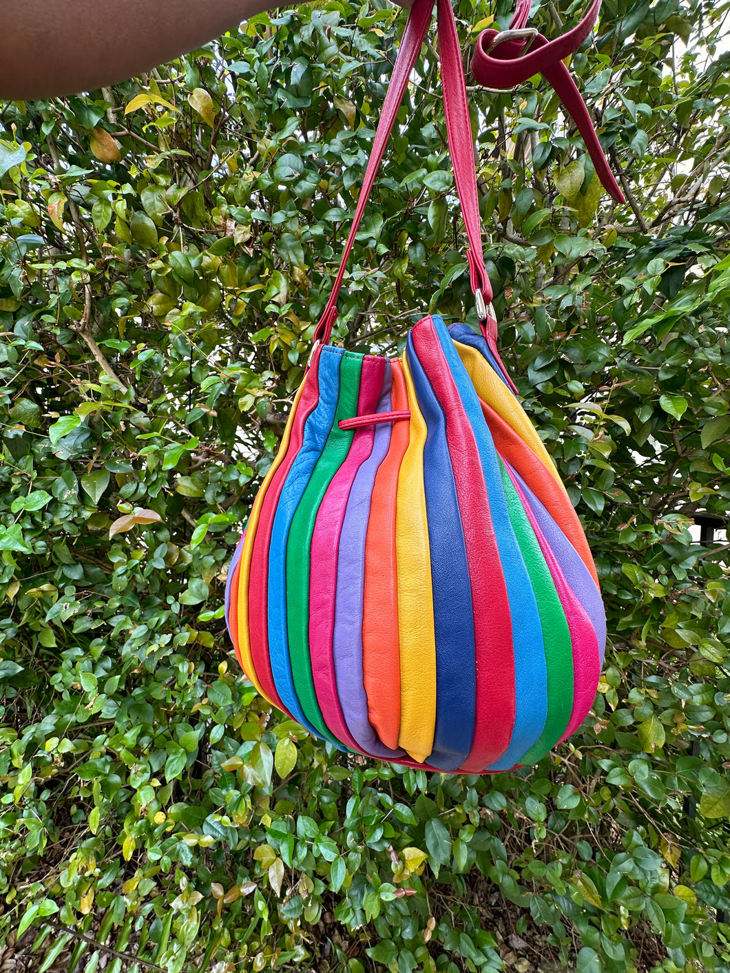 Vintage Rainbow Leather Handbag