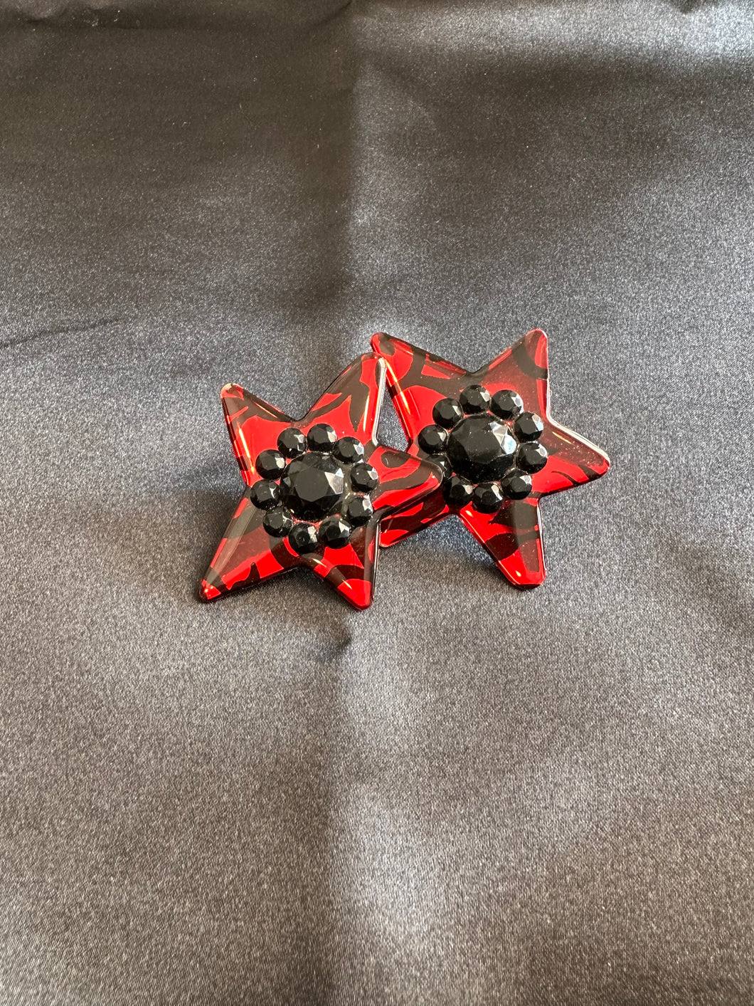 Red/Black Star Earrings