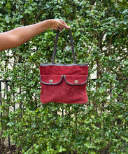 Load image into Gallery viewer, Burgundy Suede Handbag
