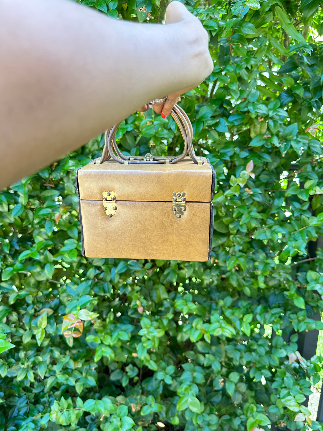 Vintage Tan Structured Handbag