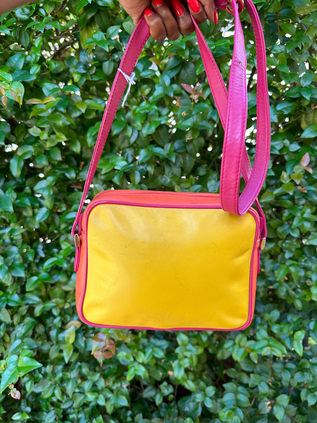 Vintage Leather Colorblock Handbag