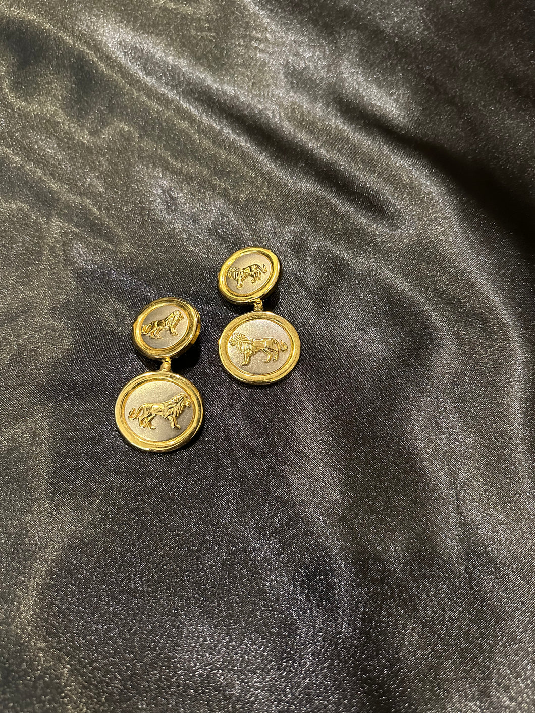 Gold/Silver Lion Emblem Earrings