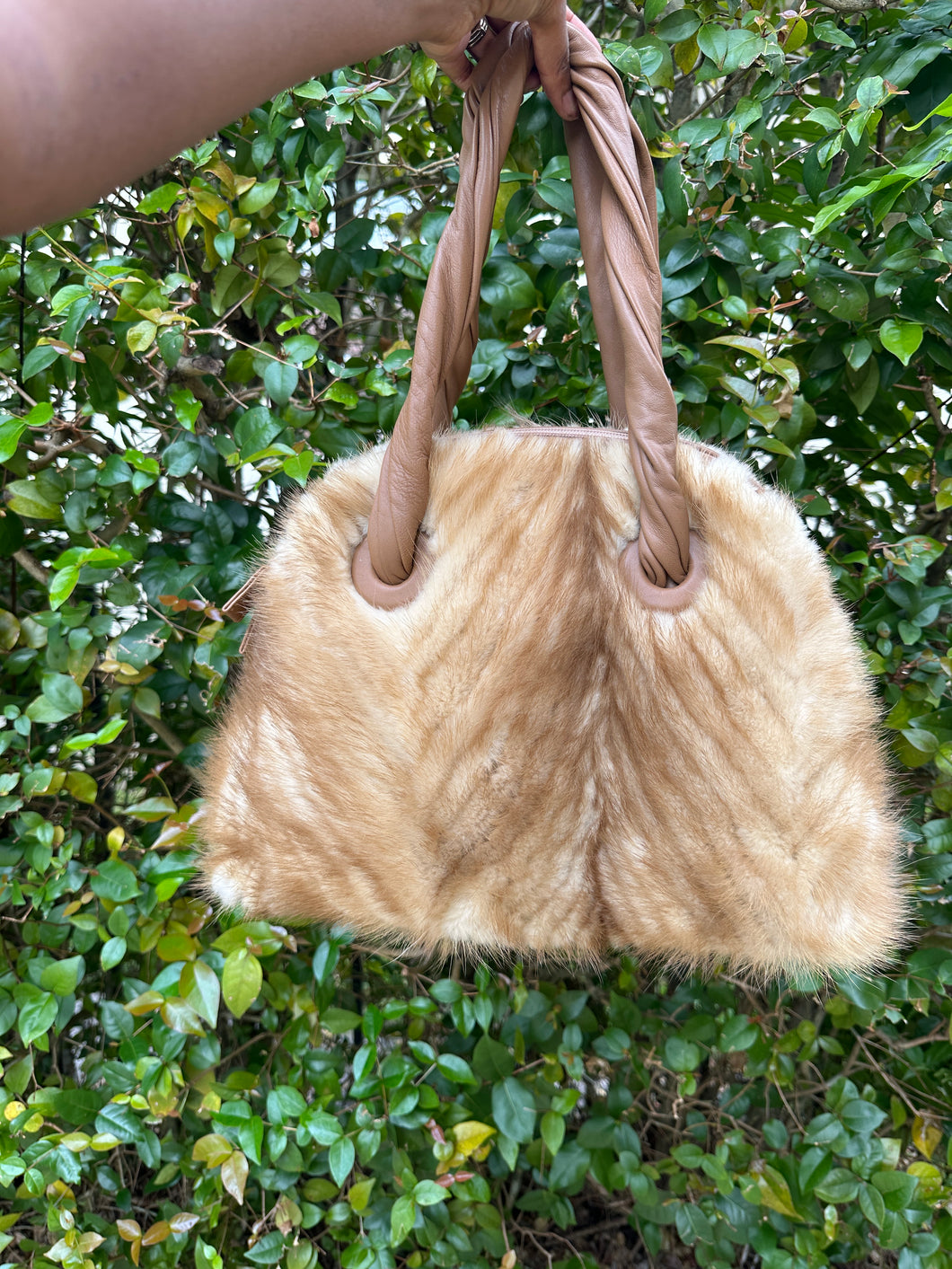Vintage Fur & Leather Handbag