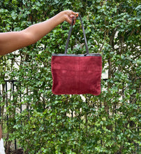 Load image into Gallery viewer, Burgundy Suede Handbag
