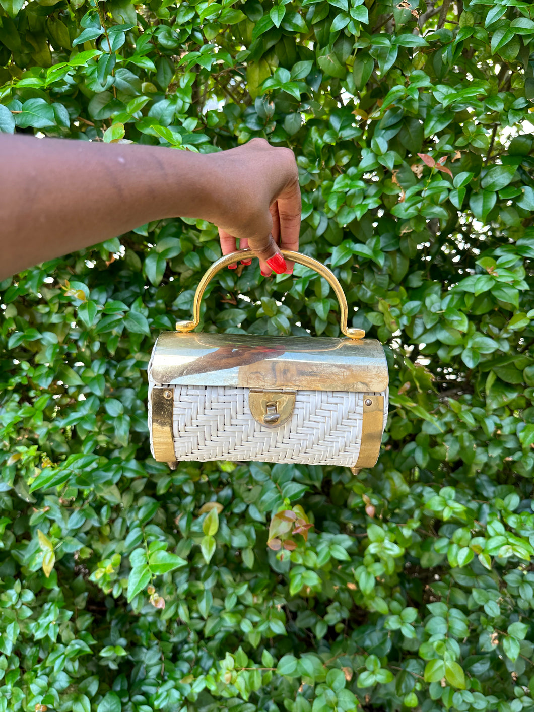 Vintage Wicker Gold Handbag