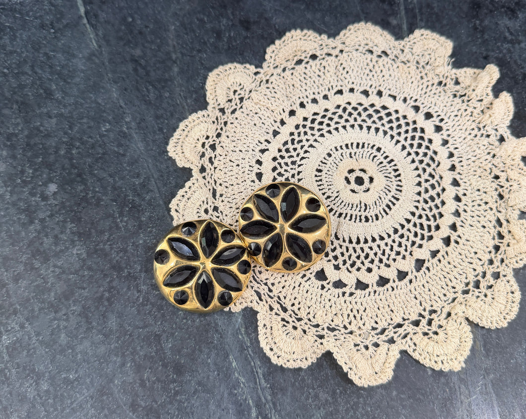 Vintage Gold/Black Earrings