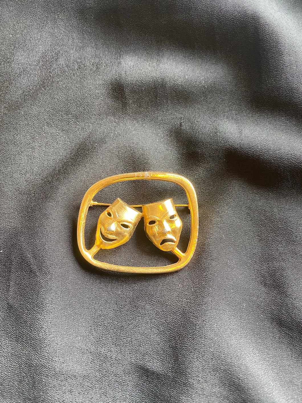 Gold Mask Brooch